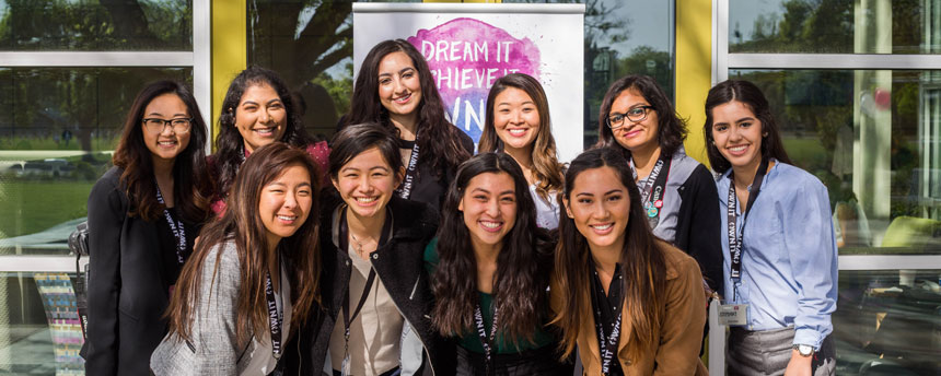 Davis Women in Business members pose.