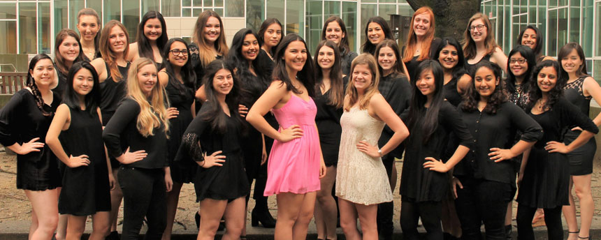 Members of Her Campus student club pose.