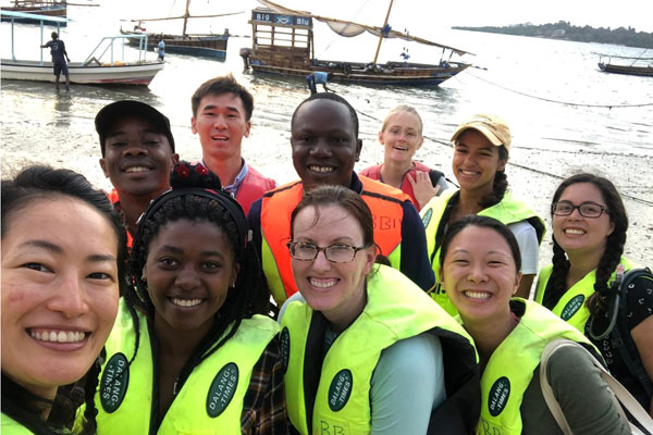 Rx One Health participants on a boat.