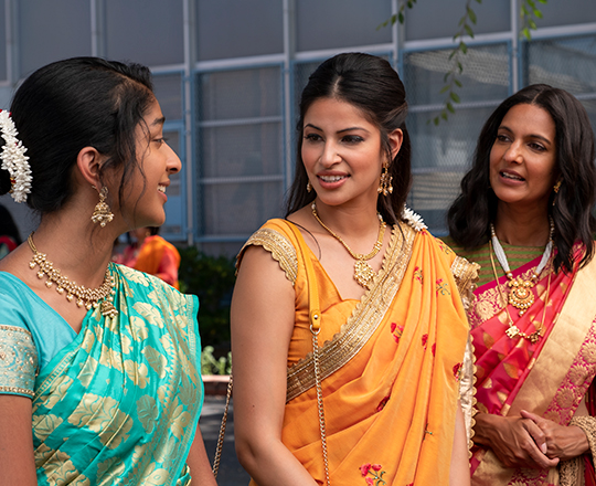 Richa Moorjani, center, with her castmates