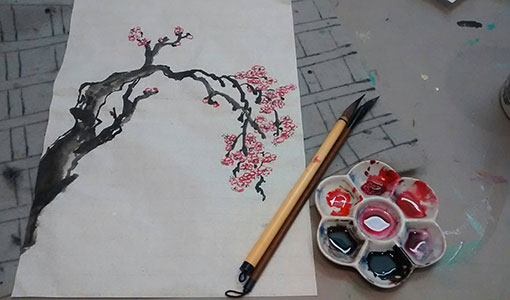 Audrey Fan is a Chinese brush painter