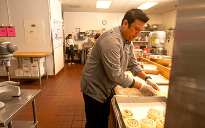 Man in kitchen