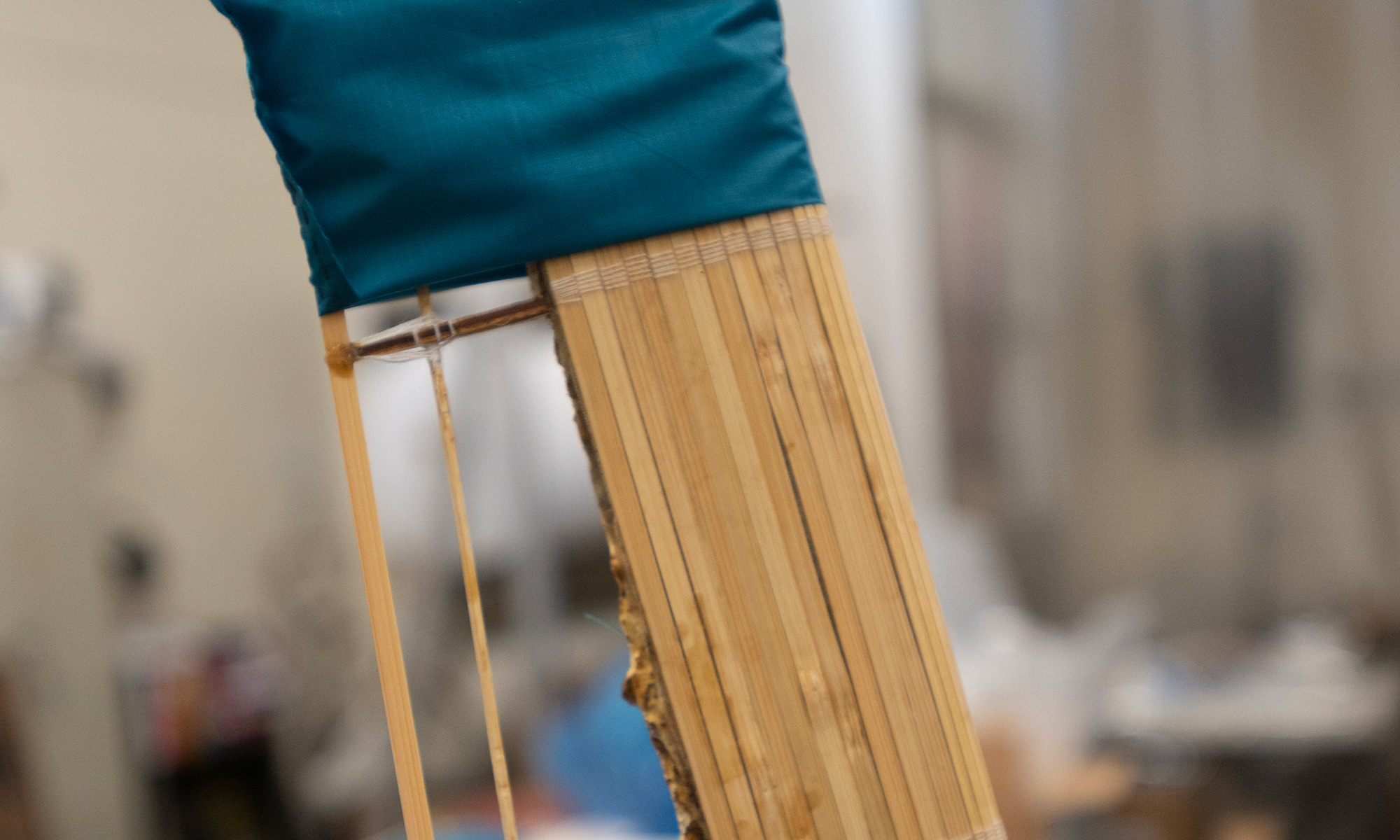 Bamboo covers a prototype turbine blade