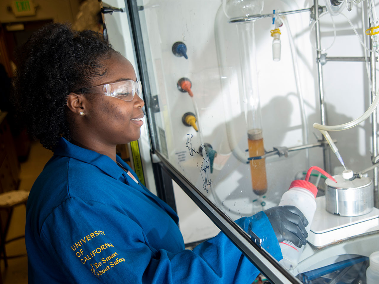 Alaysia Madison, Xavier University chemistry major, actively engaged in research within UC Davis's Olsen Lab, contributing to the UC-HBCU Initiative's collaborative research efforts.