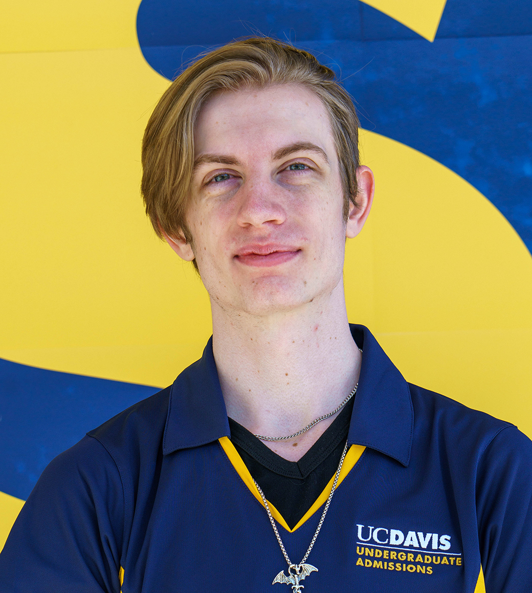 Photo portrait of UC Davis tour guide Jack Crandall