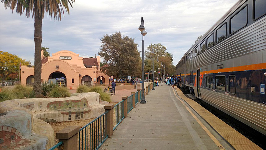 The train station in Davis.