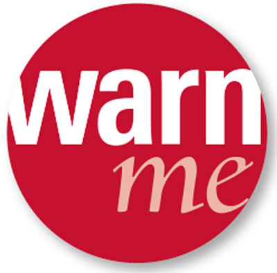 "WarnMe" on red button (logo)