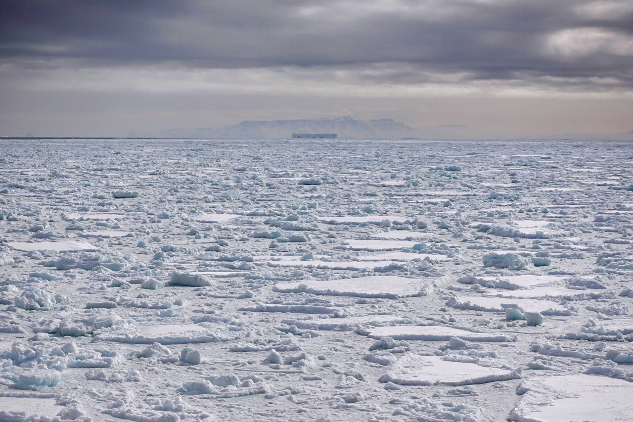 Ice on water in Antarctica