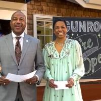 Chancellor May and LeShelle outside the Gunrock at the Silo