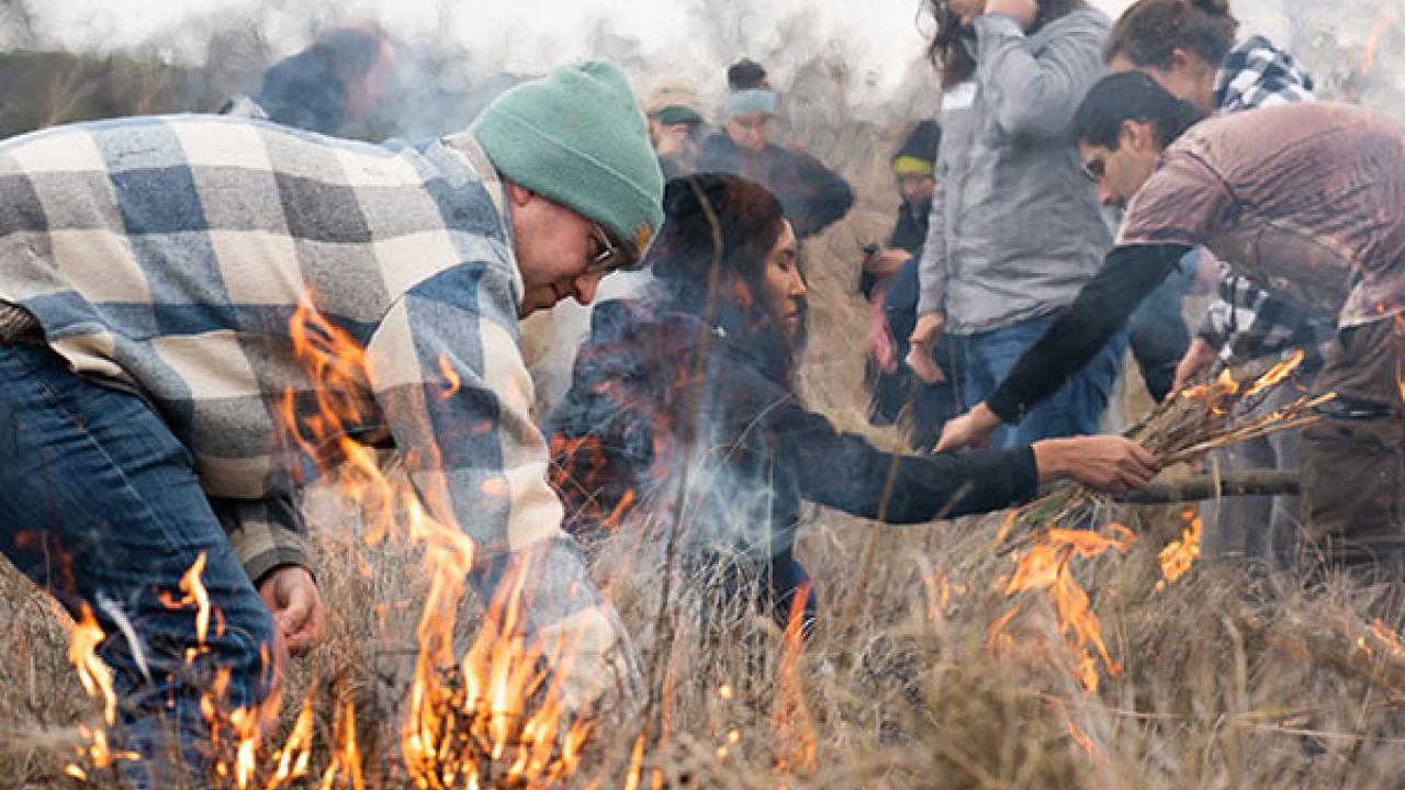 cultural burn at nature preserve