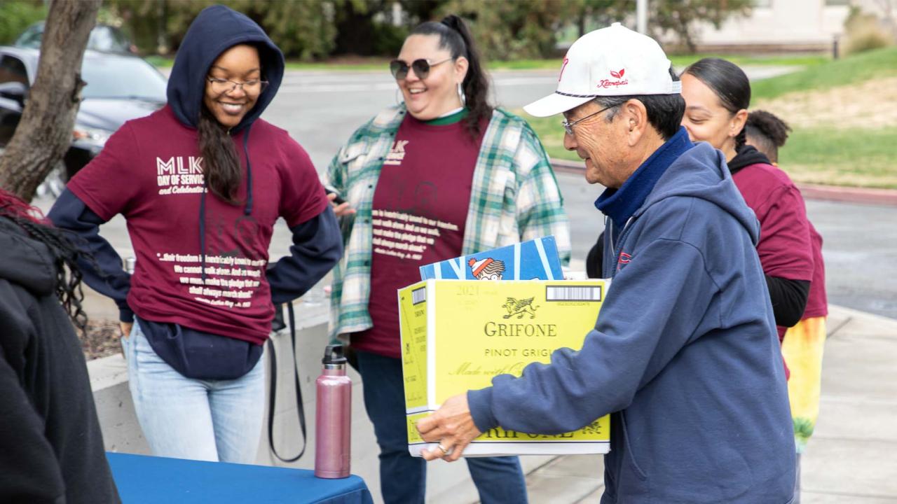 Man drops off box of donations