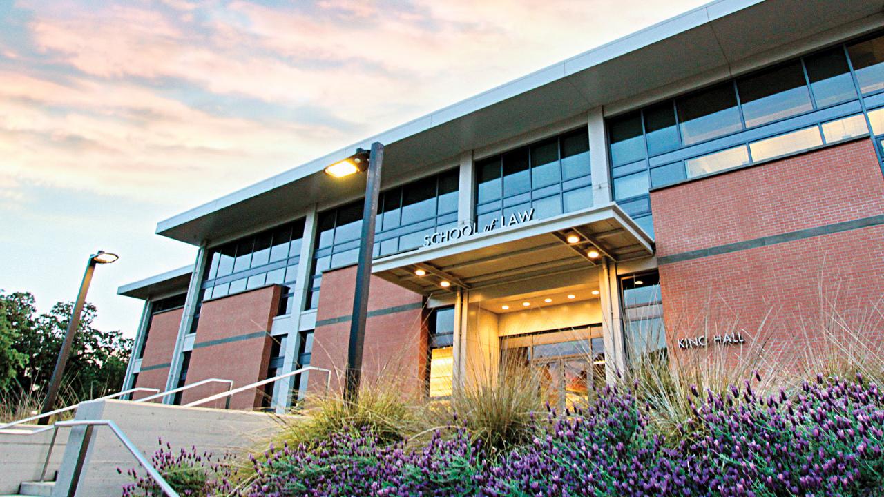 front of UC Davis School of Law building