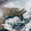 Geocolor Image From NOAA&rsquo;s GOES-16 Satellite of Powerful East Coast Storm