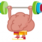 illustration of a brain lifting weights