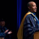 Chancellor Gary S. May speaks during his investiture.