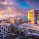 UC Davis Health and Medical Center, aerial, night