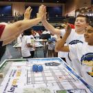 Students at robotics competition. 