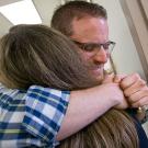 Matthew Savoca and Holly Hatfield hug