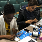 Teachers at robotics workshop