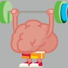 Illustration: a brain does weightlifting