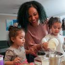 Professor Theanne Griffith with daughters, Violeta, right, and Lila