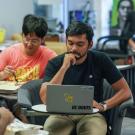 Students at the Cross Cultural Center, studying photographed on October 4, 2022