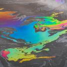 Abstract rainbow image of oil sheen