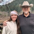 Granddaughter and grandfather share their Native American Craft at a recent craft fair at UC Davis