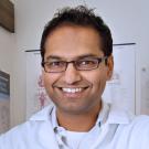 A close-up of Charan Ranganath in his lab.