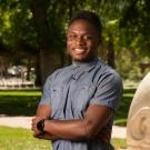 Chiduben Victor Nnaji poses in front of an Egghead 