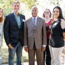 Award winners pose for photo with Chancellor Gary S. May.