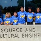 MANRRS students in blue superhero T-shirts