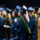 Students in graduation regalia