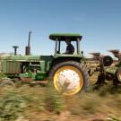 A tractor in a field