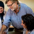 Keith David Watenpaugh shares his Backpack with Hoda al-Rifai, director of the Ruwad al-Tanmeya Center in Tripoli, Lebanon