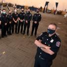 Fire Department staff pose for photo with Capt. Scott Hatcher