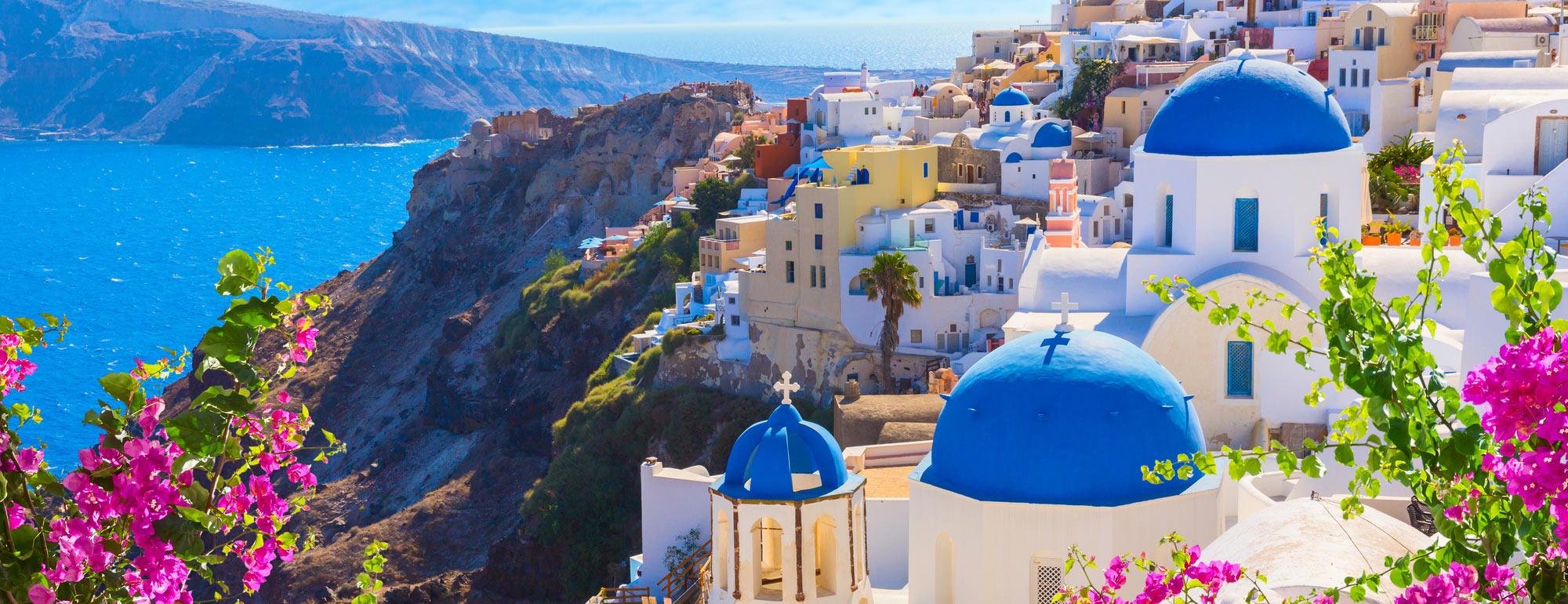 An aerial view of a greek village