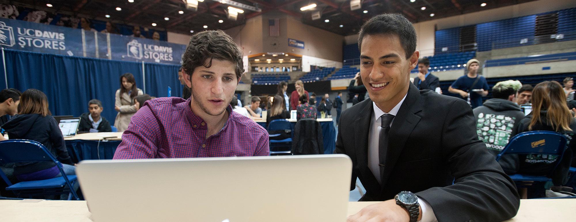 students at a job fair