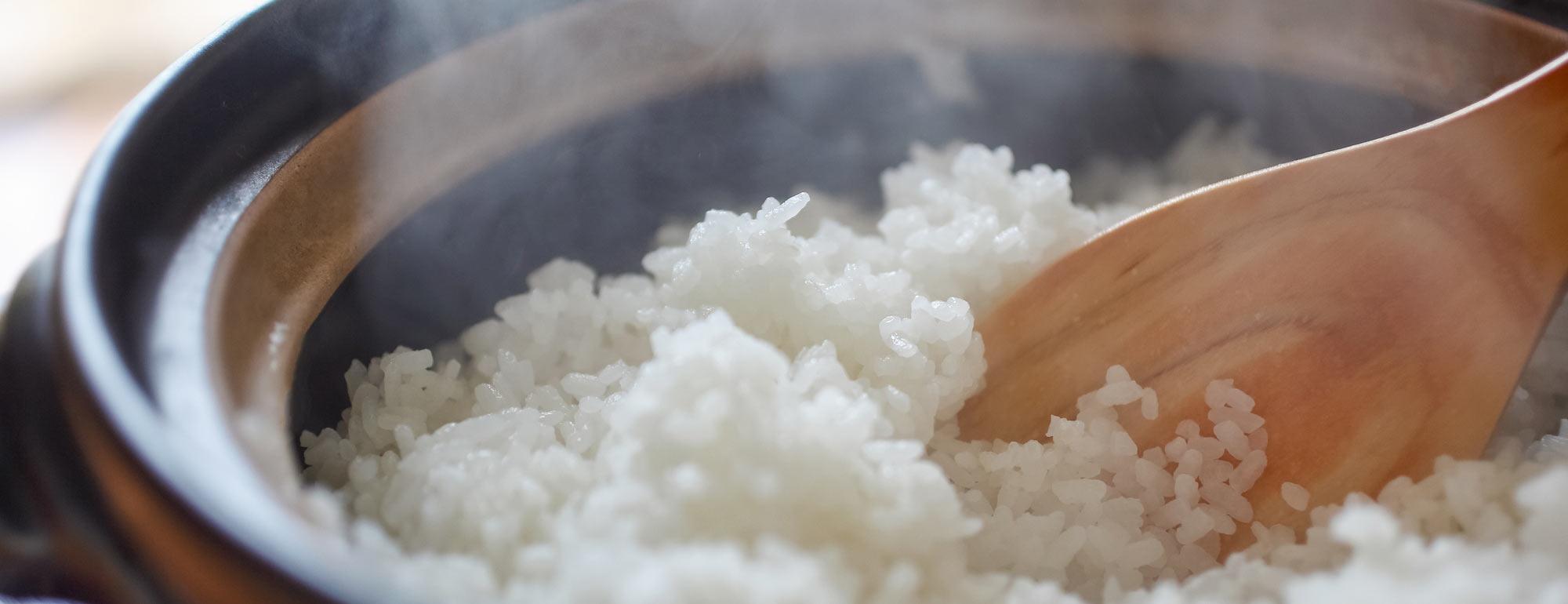 A steaming bowl of rice