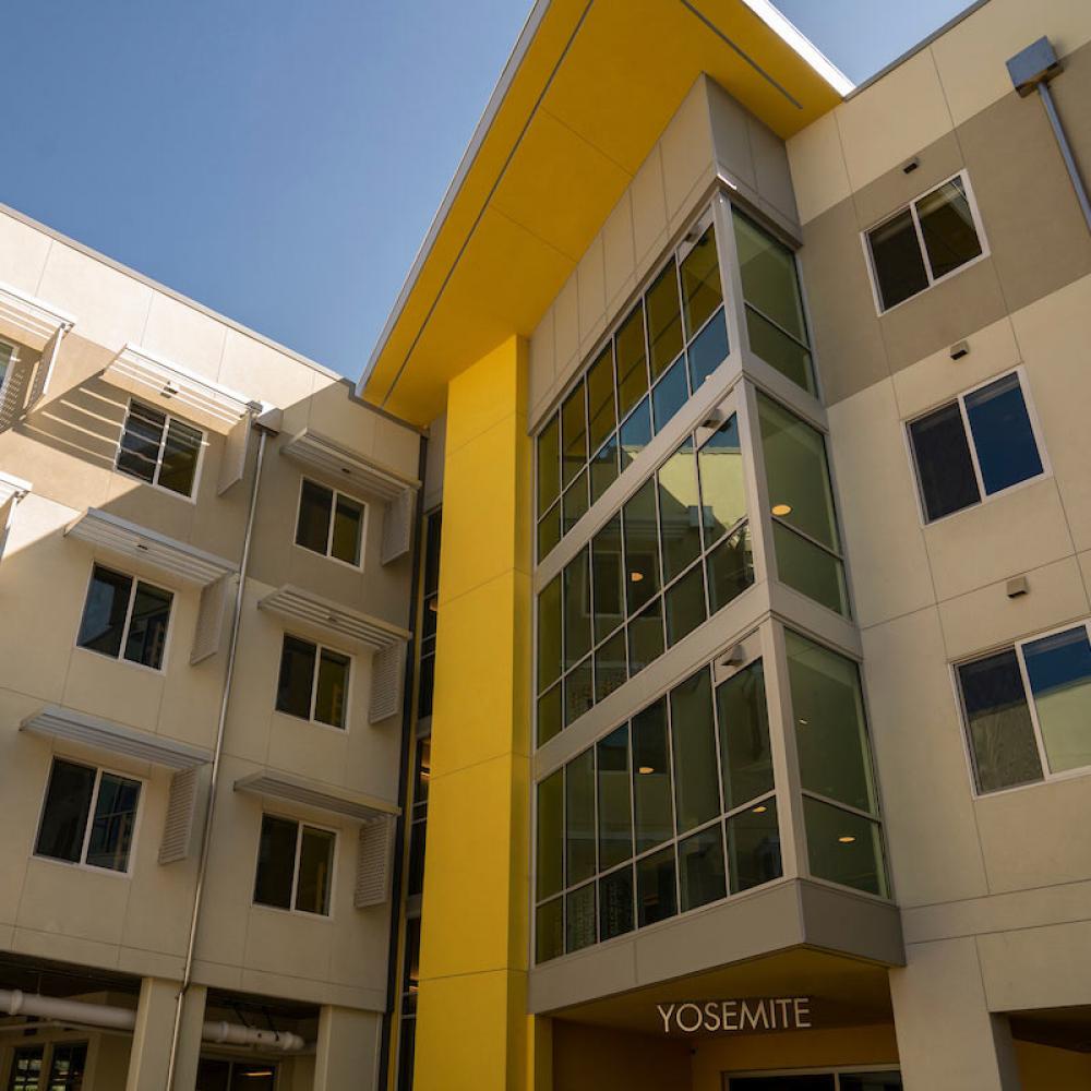 An exterior view of Segundo Residence Hall