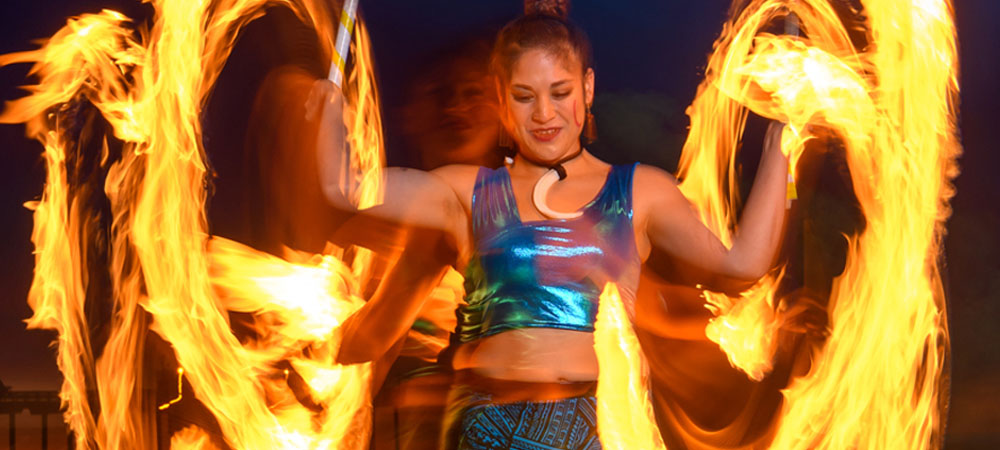 Fire dancer Maritza Cantor.