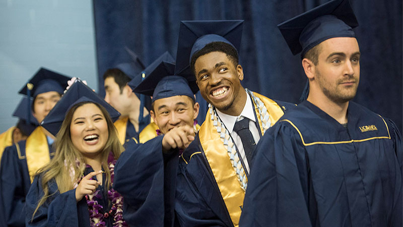 Students in line for commencement