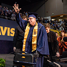 Michael O'Hearn waves after his walk