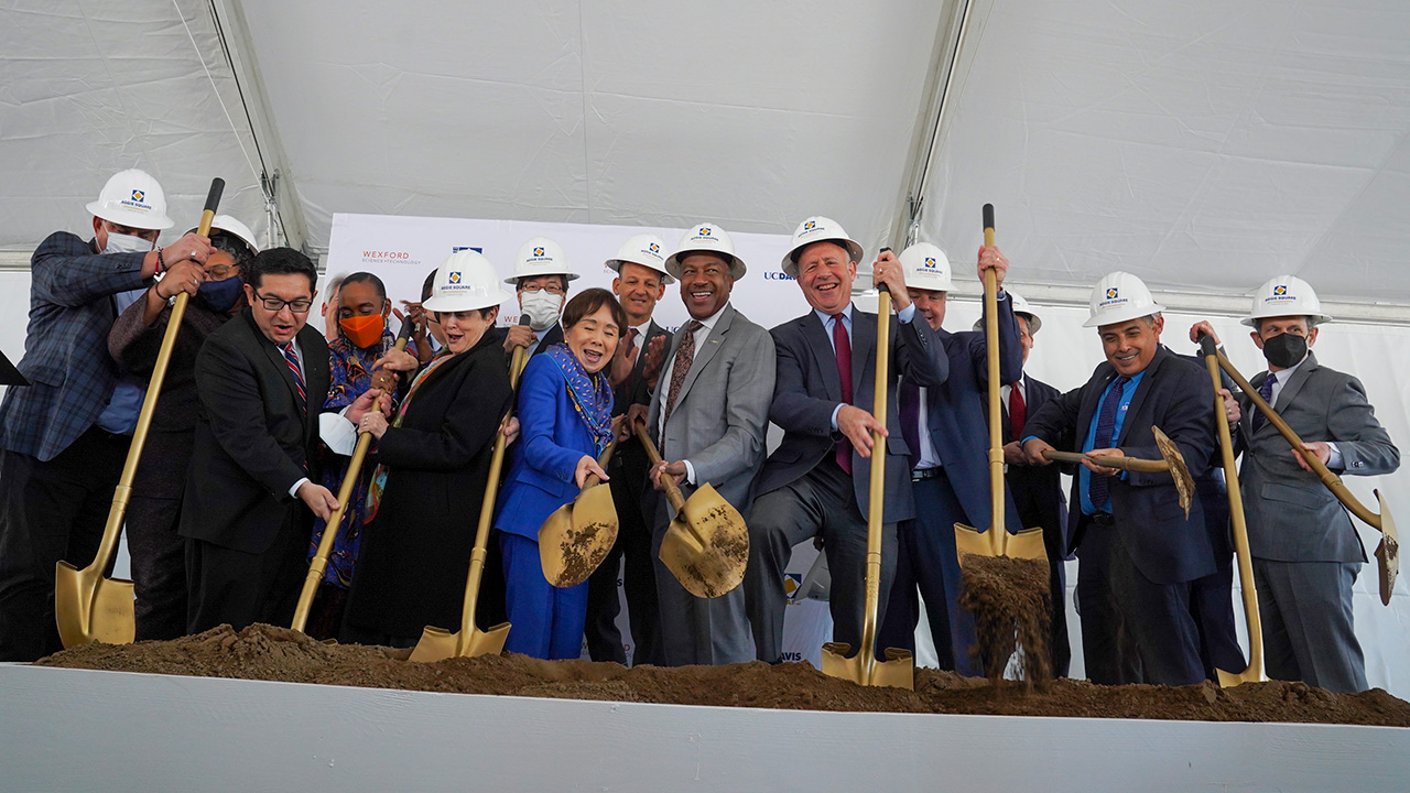 Ceremonial groundbreaking for Aggie Square, February 2022.