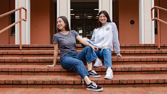 Aggie merchandise modeled by students