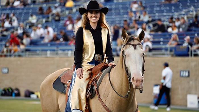 McKensey Middleton riding her horse, Sugar